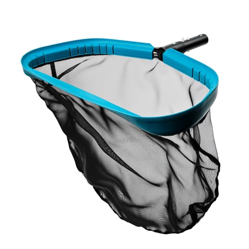 17.5" Aluminum Frame Pool Skimmer Rake Net, Deep Nylon Bag (No Pole) - size: Aluminum Frame Nylon Rake