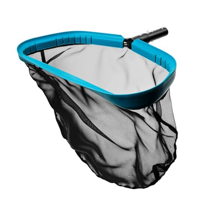 17.5" Aluminum Frame Pool Skimmer Rake Net, Deep Nylon Bag (No Pole) - size: Aluminum Frame Nylon Rake