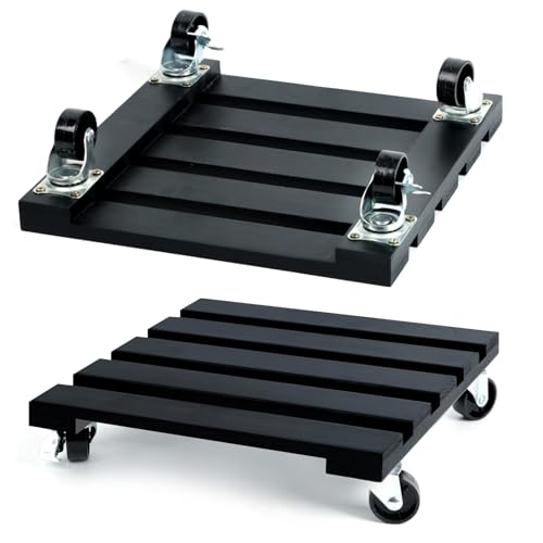 2 Pack Plant Stand with Wheels, Plant Caddies with 360° Lockable Smooth Sliding Wheels Durable Sturdy, Outdoor/Indoor Heavy Duty Rolling Plant Stand for Plant Pot,Flower Pot (11" Black Square) - color: Black Square, size: 11"