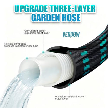 Garden Hose 25FT Lightweight Kink-Free Thick Grip Outdoor - color: Blue