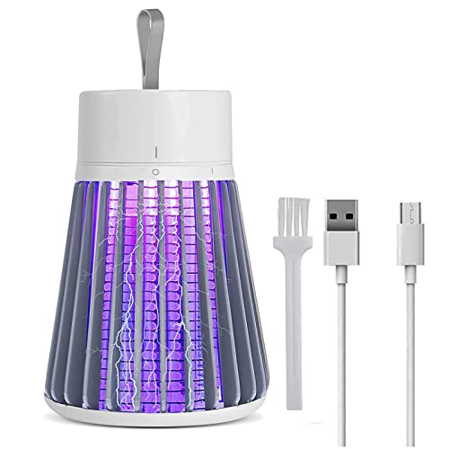 Bug Zapper Outdoor,Electric Mosquito Zapper Portable Camp Mosquito Killer,Rechargeable Indoor Fly Zapper,Electric Fly Zapper,Fly Traps,Flying Insects Zapper Outdoor (White)