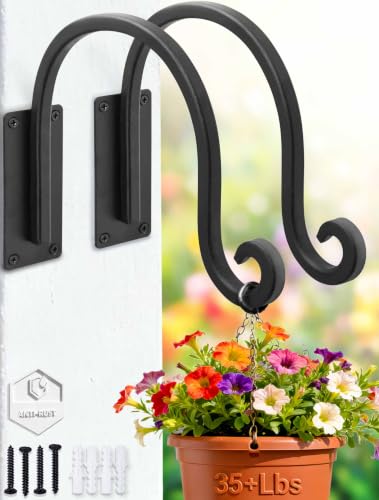 Lifyzoon Heavy Duty Plant Hanger Bracket: 35Lbs Metal Plant Hangers Outdoor - size: 1A-8“ 2PCs