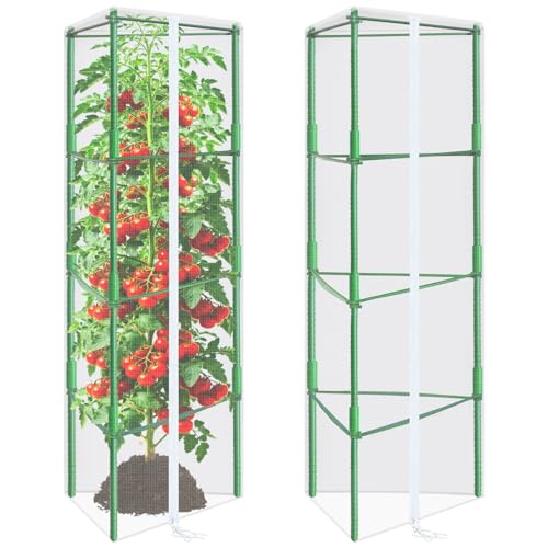 ZeeDix 61x16.1 in Garden Tomato Plant Cover Netting for Tomato Cage - size: 61inch