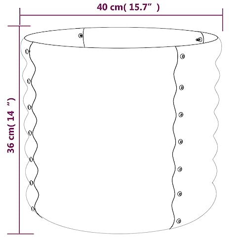 vidaXL Garden Planter Galvanized Steel 15.7"x15.7"x14.2" Silver