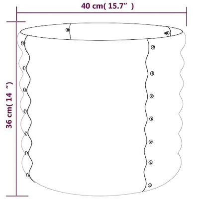 vidaXL Garden Planter Galvanized Steel 15.7"x15.7"x14.2" Silver