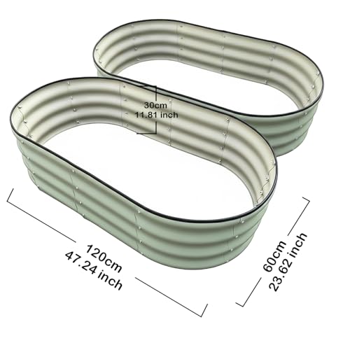 Raised Garden Bed, Metal Planter Box, Flower Box, Outdoor Planter - size: 2 PCS of 4×2×1 ft