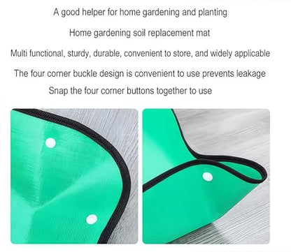 Repotting Mat Plant Mat, Indoor Plant Transplant Replacement Mat, Bonsai Tools Portable Gardening Mat, Potting Tray Soil Spillage Mat (Green,19.7 * 19.7) - color: Green