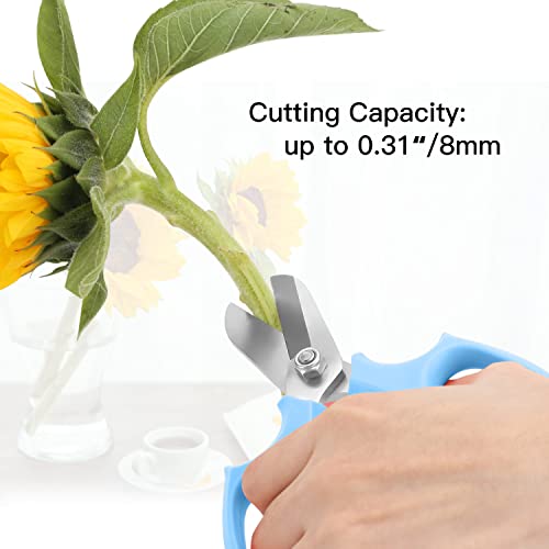 Housolution Flower Scissors, Premium Steel Garden Pruning Shears, Blue - color: Light Blue, size: 1 Pack