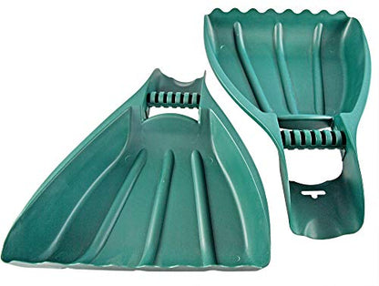 Home-X Leaf Collector Hand Scoop Set, Leaf Collector Shovels with Handles for Garden and Yard Landscaping, Gardening Hand Tools, Set of 2, 21" L x 14" W x 2" H, Green