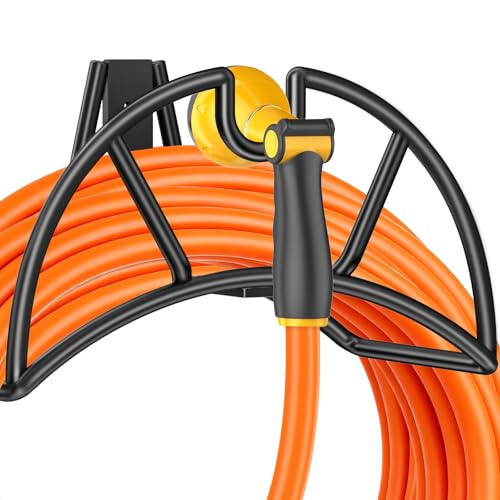 TomCare Garden Hose Holder Wall Mount, 150FT Capacity Water Hose Hanger - color: All Balck, size: Standard