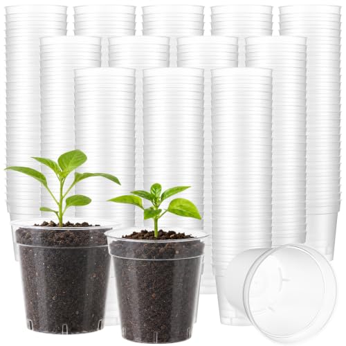 240 Pack 2 Inch Nursery Pots, Mini Plastic Plant Pots for Seedlings(Clear) - color: Clear