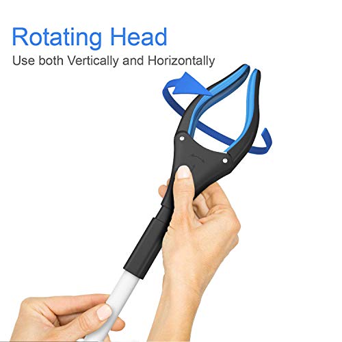 Grabber Reacher Wheelchair aid,FitPlus Premium Grabber Tool accesery 34 Inch, Strong Magnet Grabber Reacher for Elderly, Lightweight Extra Long Handy for Trash (Blue, 43 Inches)
