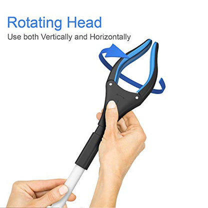 Grabber Reacher Wheelchair aid,FitPlus Premium Grabber Tool accesery 34 Inch, Strong Magnet Grabber Reacher for Elderly, Lightweight Extra Long Handy for Trash (Blue, 43 Inches)