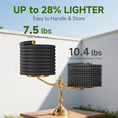 Garden Hose 100 FT, High-Pressure Water Hose with 10 Spray Nozzles - size: 100FT
