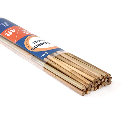 COLOtime Bamboo Stakes 4FT Garden Stakes Plant Stakes for Indoor and Outdoor Climbing Plants Poles Sticks Support Tomatoes Eggplants Beans 25 Pack - size: 4ft, 25 Pack