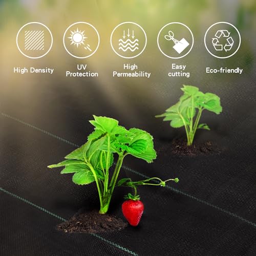 3ftx300ft Weed Barrier Landscape Fabric Heavy Duty, Weed Gardening Ground Cover Mat, Weed Control Garden Cloth, Woven Geotextile Fabric for Underlayment, Commercial Driveway Fabric, Black - size: 3ftx300ft