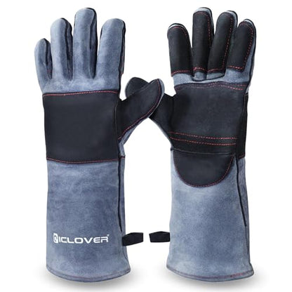 IC ICLOVER Animal Handling Gloves, Snake Bite Proof Gloves, Double Leather - color: L -16inch
