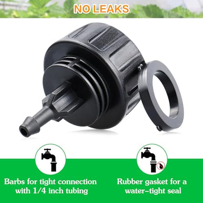 Gardrip 3/4 Inch Female Pipe Thread to 1/4 Inch Drip Irrigation Tubing Adapter: 6 Pieces 1/4 In. Barbed Drip Line x 3/4 In. Faucet PVC Adapter Connect 3/4" FHT Faucet - color: 3/4" to 1/4" Faucet Adapter-6P
