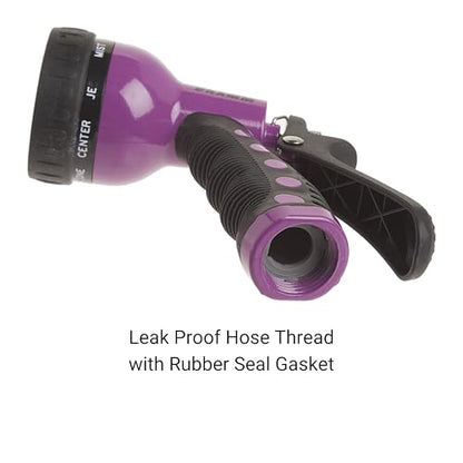Dramm Revolver Heavy Duty Metal Garden Hose Nozzle – 9 Spray Patterns, High Pressure Jet, Thumb-Control Flow, Ergonomic Grip – Red - color: Red, size: Revolver