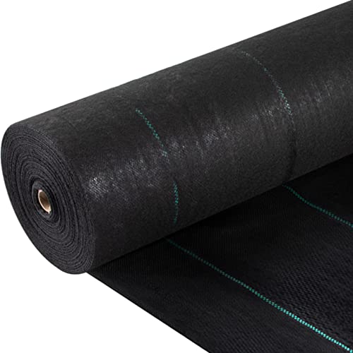 VEVOR Weed Barrier Landscape Fabric, Heavy Duty 5x250FT 5oz Woven Garden Fabric Weed Barrier, Weed Control Fabric Ground Cover, Geotextile Fabric, Weed Block Gardening Mat, Driveway Fabric Landscaping - size: 5FT*250FT-5OZ, style: Woven