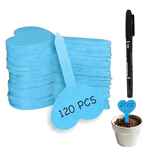 Blue Platic Plant Markers Plant Tags with Black Pen,Garden Label - color: Blue