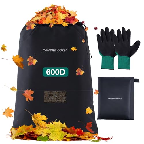 CHANGE MOORE 600D Lawn Tractor Leaf Bag for Ride-on Tractor 2 Bag System - color: Leaf Bag + Storage Bag + Gloves, size: C - 600D, 96" x 56", 50 Cu. Ft