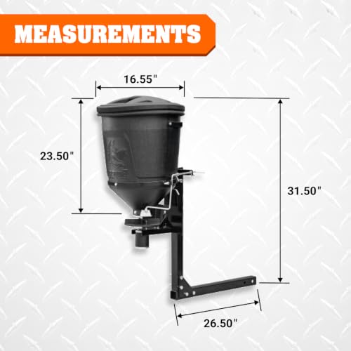Buyers Products UTVS16 150 lb UTV ATV Receiver Mount Broadcast Spreader