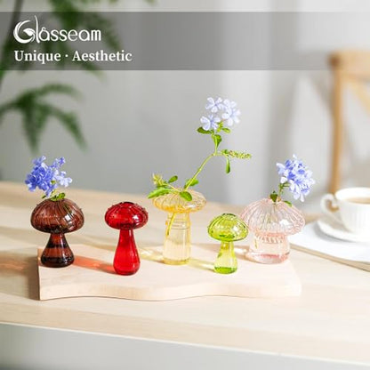 Glasseam Mushroom Plant Propagation Station: 10 Pcs Glass Mini Terrarium - color: Colorful, size: 10