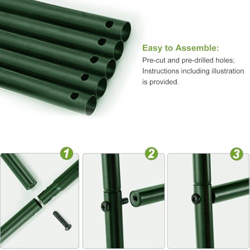 Metal Pergola Arbor, 4.6 ft W x7.9 ft High,Assemble Freely Light Weight - color: Green