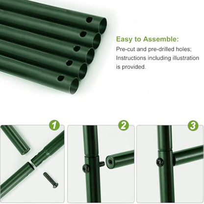 Metal Pergola Arbor, 4.6 ft W x7.9 ft High,Assemble Freely Light Weight - color: Green
