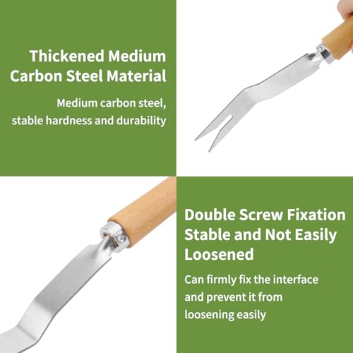 Stainless Steel Weed Puller Tool for Lawn and Garden, Heavy Duty Root Lifter, Leverage Design for Deep Digging and Easy Stand-Up Weeding, Rust-Proof Yard Care Tool