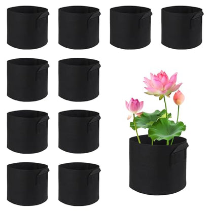 10 Pack Lily Plant Pots for Pond, Aquatic Pond Planter for Pond Reusable Pond Plant Basket Grow Bags for Pond, Aquatic Plants, Potato, Carrot, Onion, Flower (1 Gallon) - size: 1 Gallon