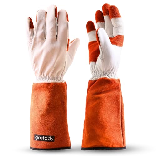 Leather Gardening Gloves for Women & Men - Thornproof Cowhide Work Gloves - size: X-Large