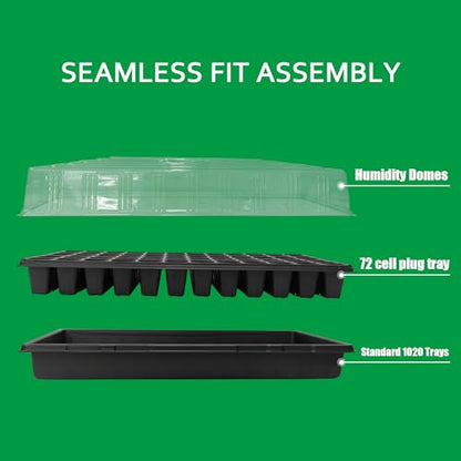 RooTrimmer 10 Pack 1020 Trays, Extra Thick Heavy Duty Seed Starting Trays - No Holes, No Leak, Reusable Propagation Flats for Microgreens, Seedlings, Plant Germination, Fodder and Transplant - size: 1020 - 10 Pack Without Holes