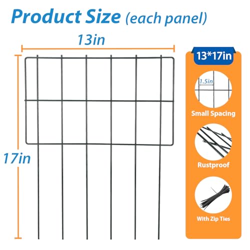 Animal Barrier Fence 17 in (H) X 27 Ft (L), Dig Defence Animal Barrier 25 Panels, Metal Garden Fence Blockers, Fence Barrier for Bottom of Fence for Dogs, Rabbits, Groundhog