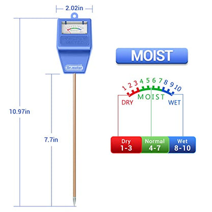Dr.meter Soil Moisture Meter for Plants, Plant Water Gauge Test Kit - color: Blue