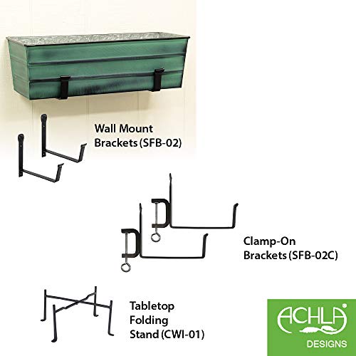 Achla Designs Galvanized Window Flower Box Planter-Green-Medium (24" L x 9.5" W x 7.5" H) - color: Green, size: Medium