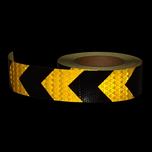 AISEY Reflective Safety Tape (Gold Yellow/Black, 2" x30ft) - style: Gold Yellow/ Black