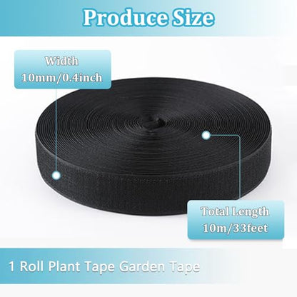 Black Garden Tie for Garland,17FT Plant Straps for Effective Growing Reusable Plant Tape,Plant Ties for Branches Climbing Plants Supports for Indoor Outdoor Greenhouse