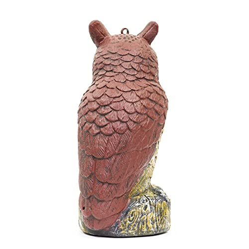 Plastic Fake Owl 11 Inch Decorative Owl Bird Scarecrow, Plastic Owls are Natures Enemy pest Repellent for Outdoor Gardens,Homes& Halloween