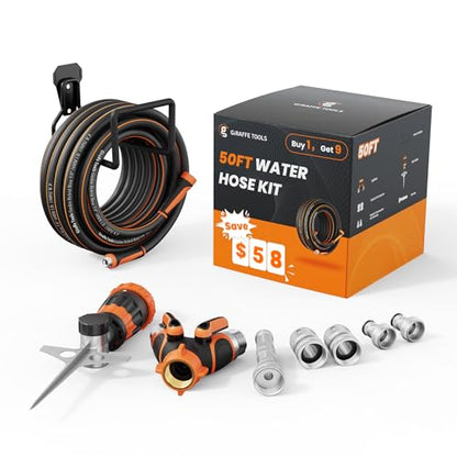 Giraffe Tools Garden Hose 5/8", 50ft Garden Hose Set - size: 50FT Male to Female Set