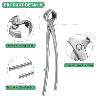 M METERXITY Bonsai Tool - 11 Inch Stainless Steel Knob Cutter, Bonsai Tree Plants Modeling Tools, Applying to Gardening Pruning Knobs/Tumors (280mm, Silver) - size: 11"