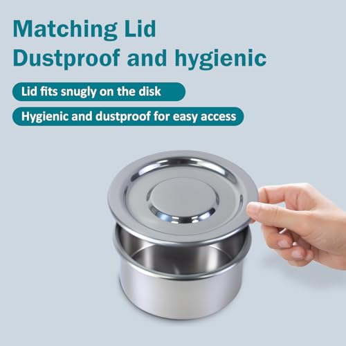2.36" (6cm) Mini Sieve Pan with Lid Set, Full 304 Stainless Steel, 1.38" H - size: Pan with Lid/Ф2.4in(6CM)