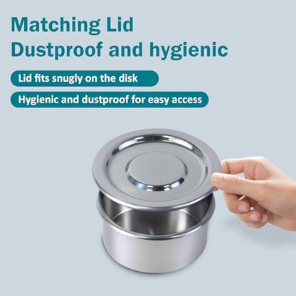 2.36" (6cm) Mini Sieve Pan with Lid Set, Full 304 Stainless Steel, 1.38" H - size: Pan with Lid/Ф2.4in(6CM)