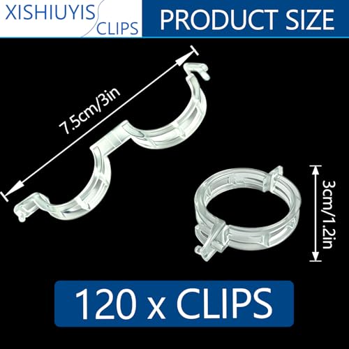 120Pcs Plant Support Clips, Tomato Clips for Climbing Plants, Reusable Plastic Garden Trellis Clips for Vine Vegetables Grape Tomato Cucumber to Grow Upright Healthier ( - color: White