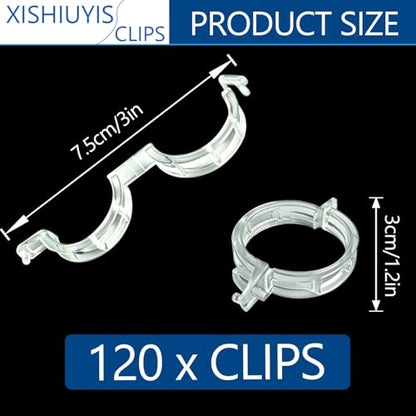 120Pcs Plant Support Clips, Tomato Clips for Climbing Plants, Reusable Plastic Garden Trellis Clips for Vine Vegetables Grape Tomato Cucumber to Grow Upright Healthier ( - color: White
