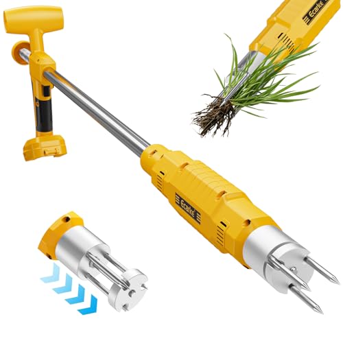 Ecarke Brushless Electric Weed Puller, Compatible with DeWalt 20V Battery, 40" Long Handle Stand Up Weeder with Spring Eject & 3-Claw Steel Head, Dandelion Lawn Garden Tool (Tool Only)