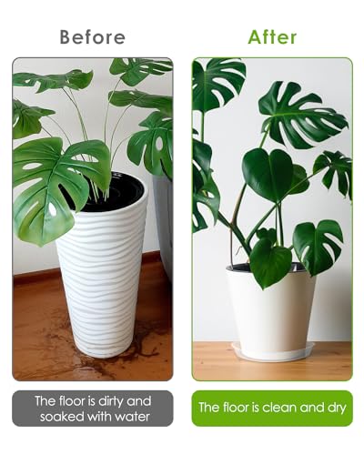 18 inch 5 Pack Plant Saucer Pot Tray, Large Thickened PP Plastic Flower Planter Water Drip Trays for Indoor Outdoor Garden, Semi-Transparent Planter Water Catcher for Pot, Plant Dish - size: 18 Inch