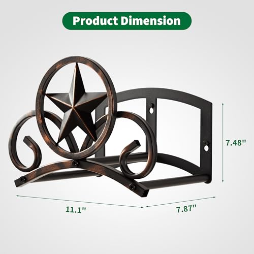 Garden Hose Holder Wall Mounted Decorative, Heavy Duty Metal Hose Hanger for Outside, Sturdy Water Hose Rack Holds 125-Feet of 5/8-Inch Hose, Water Hose Hooks