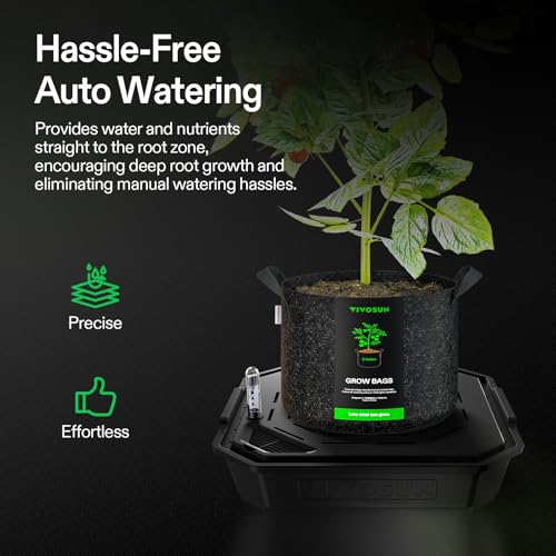 VIVOSUN 4-Pack FlexFeed Self-Watering Pots with Grow Bags, Auto Irrigation - size: 4-Pack Pots with Bags